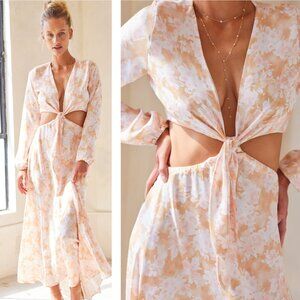 Resa Noelle Maxi in Sahara tie front dress
